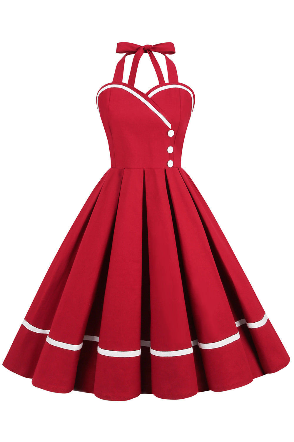 Vintage 50s V-Neck Pin Up Dress