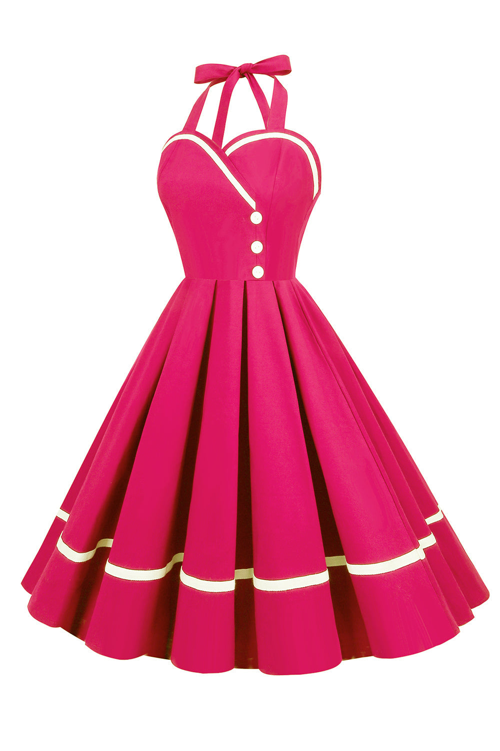 Vintage 50s V-Neck Pin Up Dress
