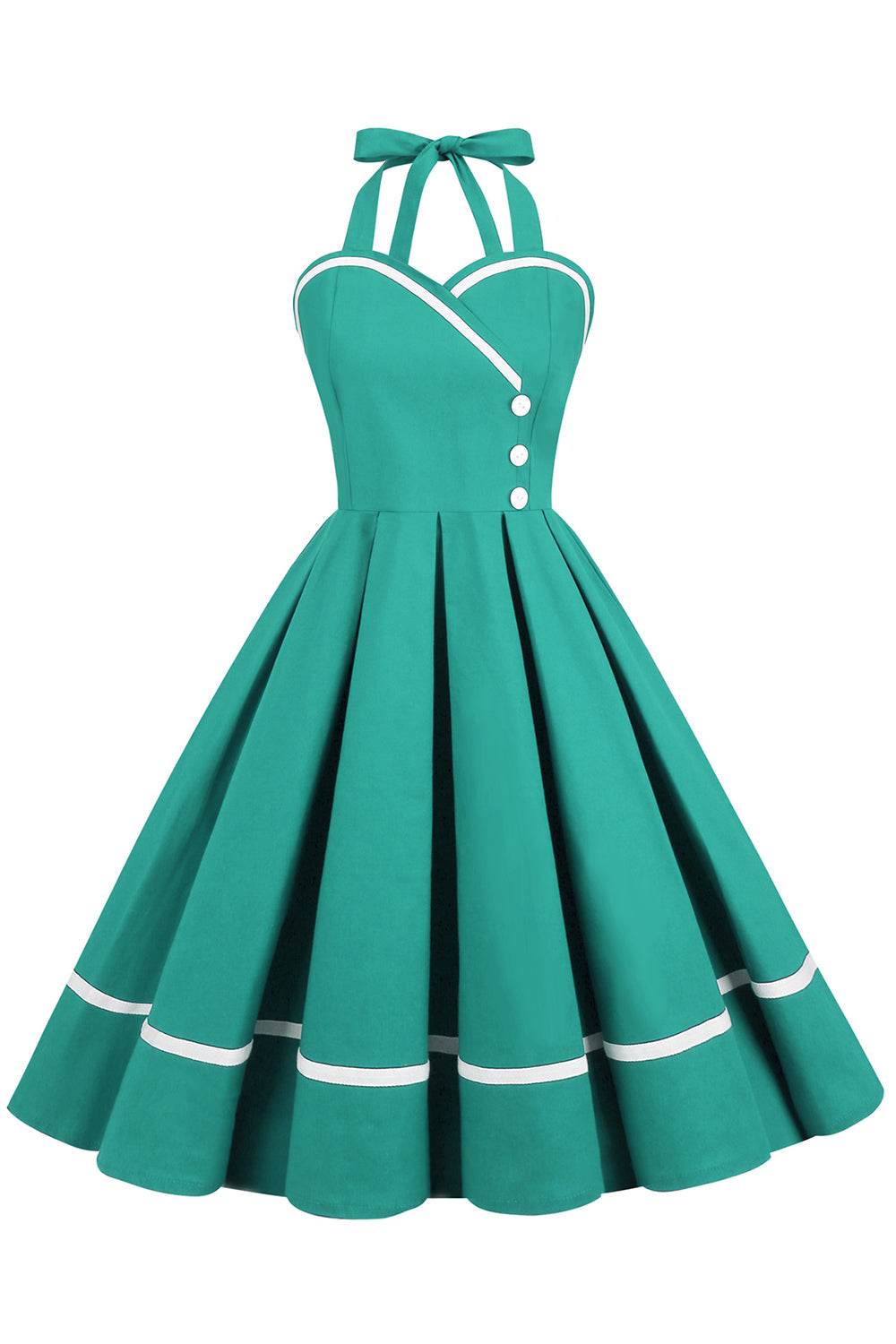 Vintage 50s V-Neck Pin Up Dress