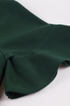 Dark Green Dress With Vintage Ruffle