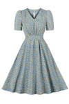 50s Floral Print Trapeze Dress