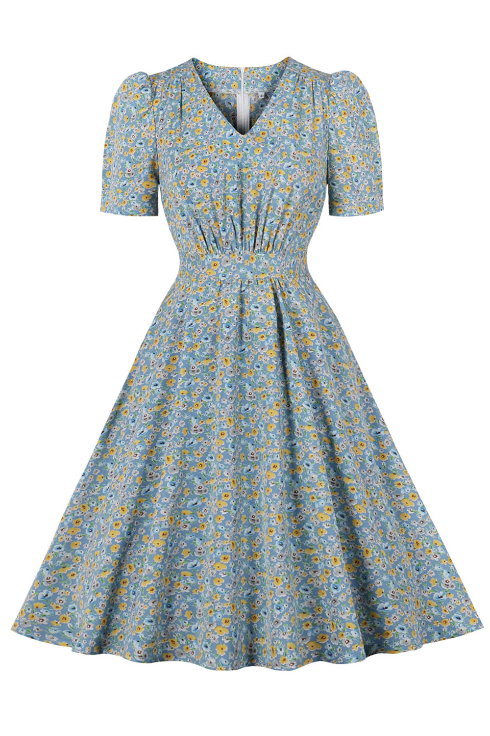 50s Floral Print Trapeze Dress