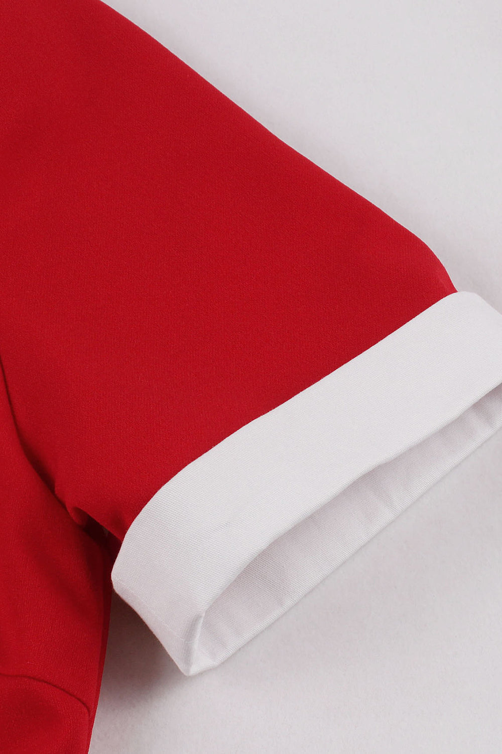 50s Red Lapel Swing Dress