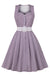 50s Purple Polka Dot Dress With Belt