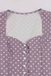 50s Purple Polka Dot Dress With Belt