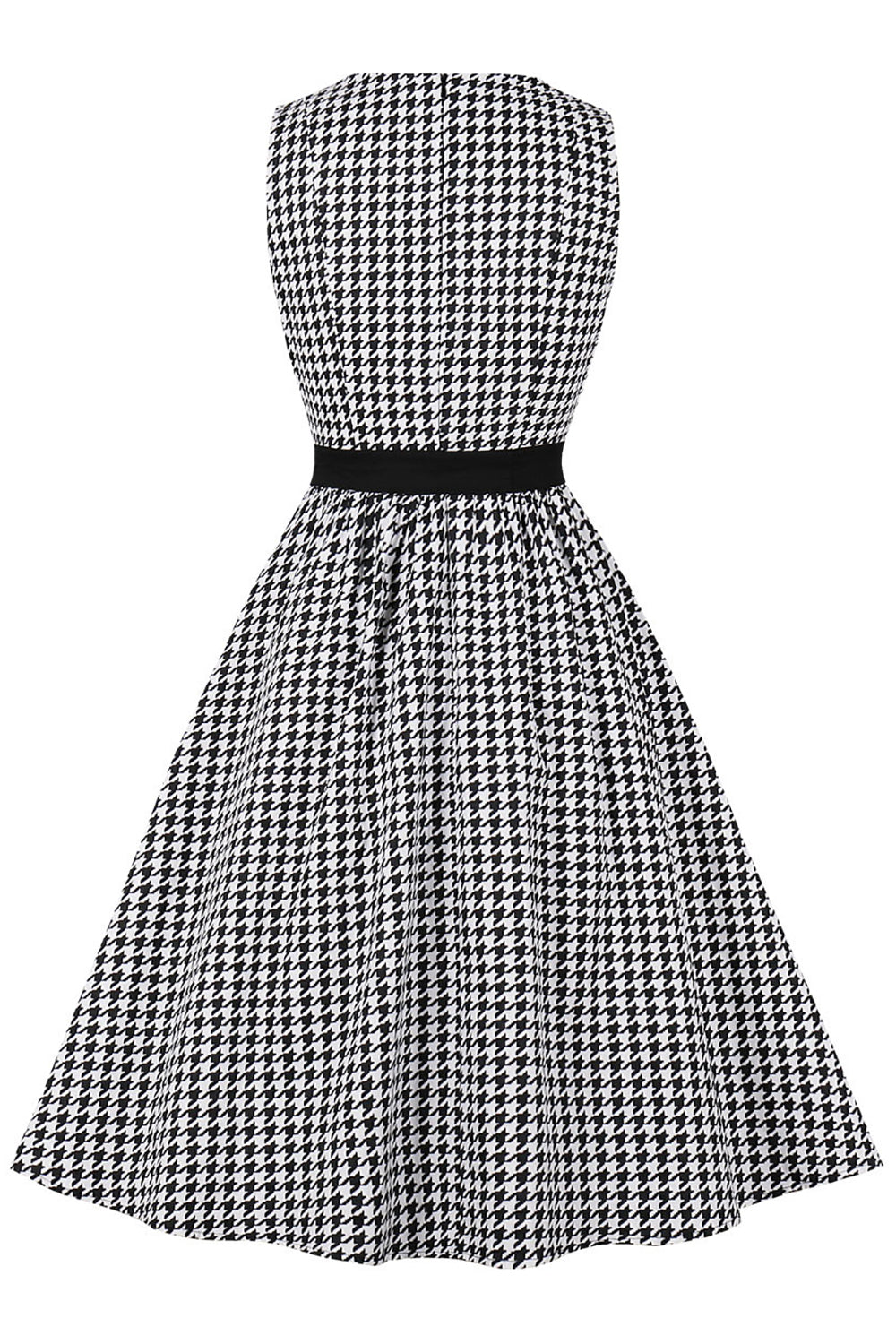50s Black Check Swing Dress