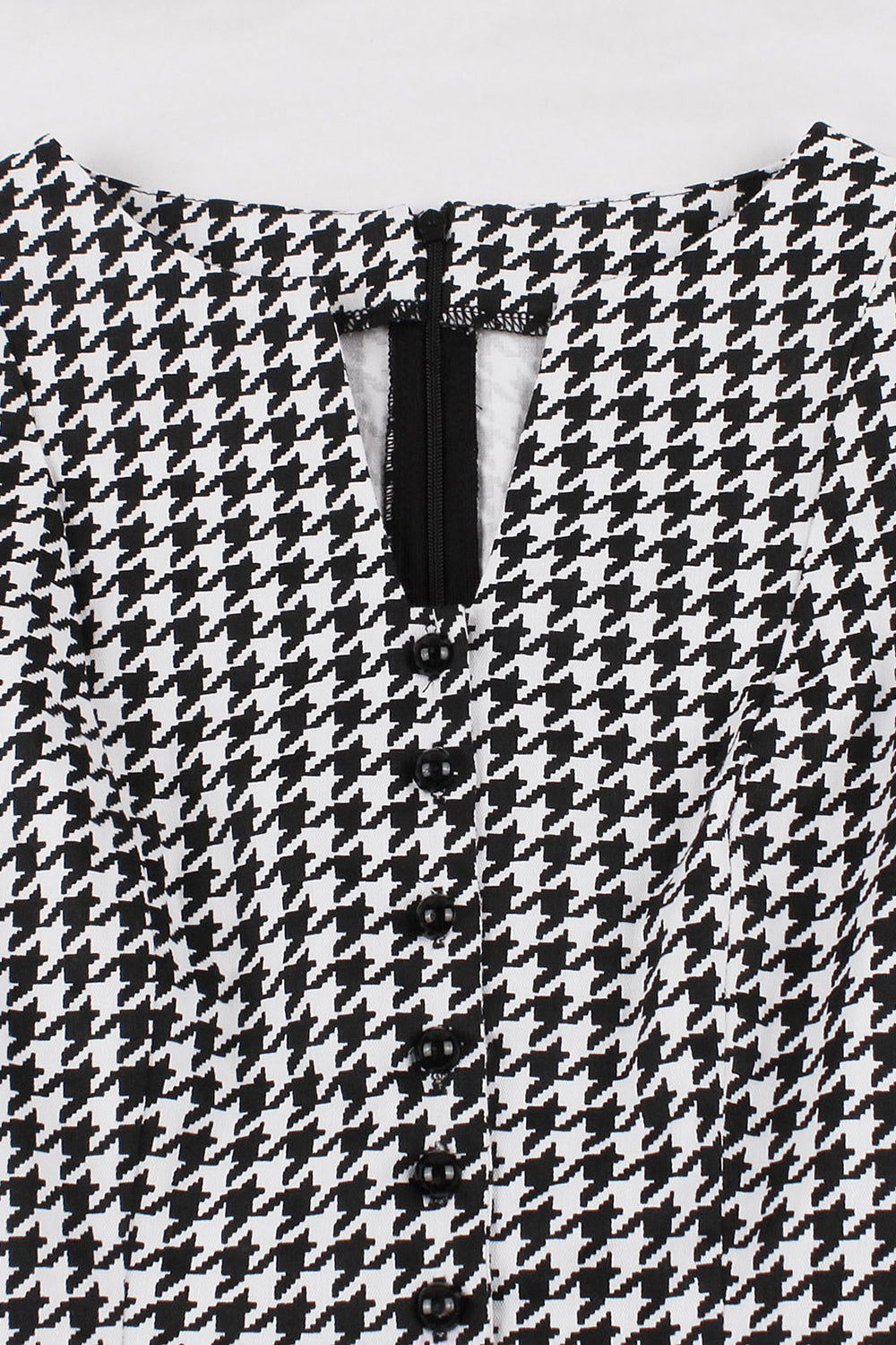 50s Black Check Swing Dress