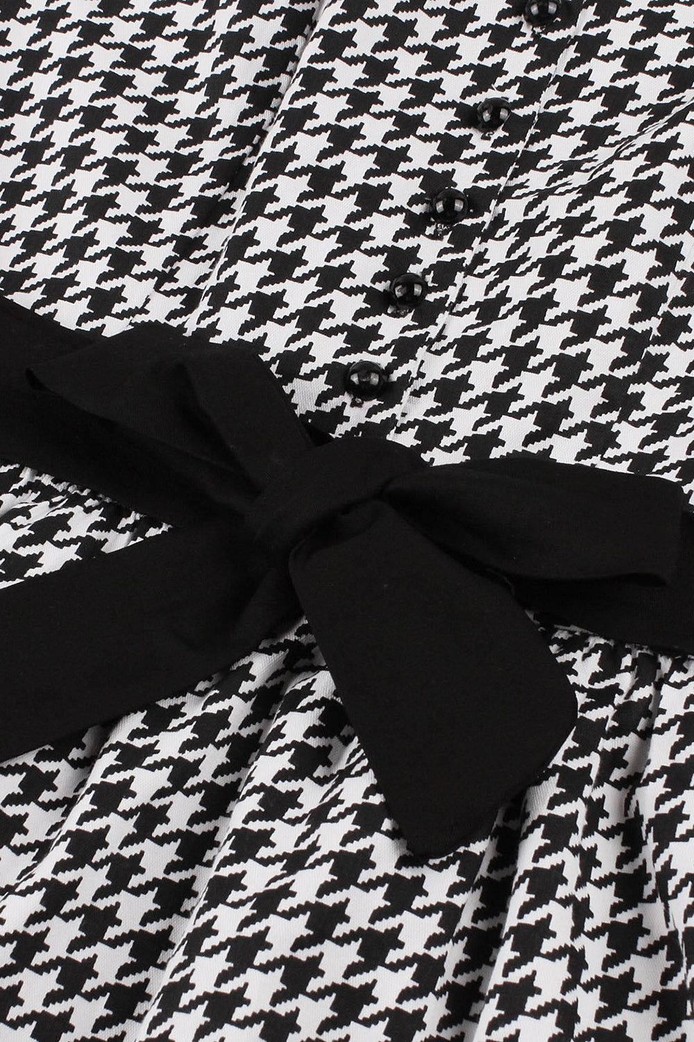 50s Black Check Swing Dress