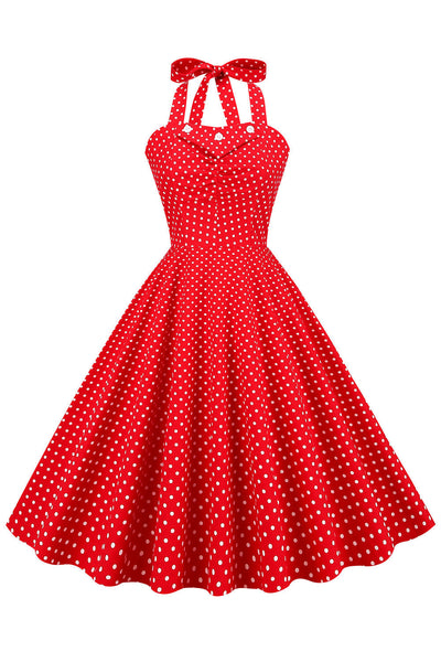 Vintage 50s Red Polka Dot Dress