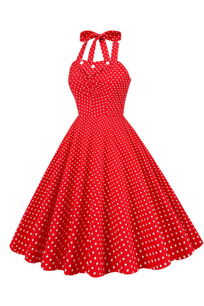 Vintage 50s Red Polka Dot Dress