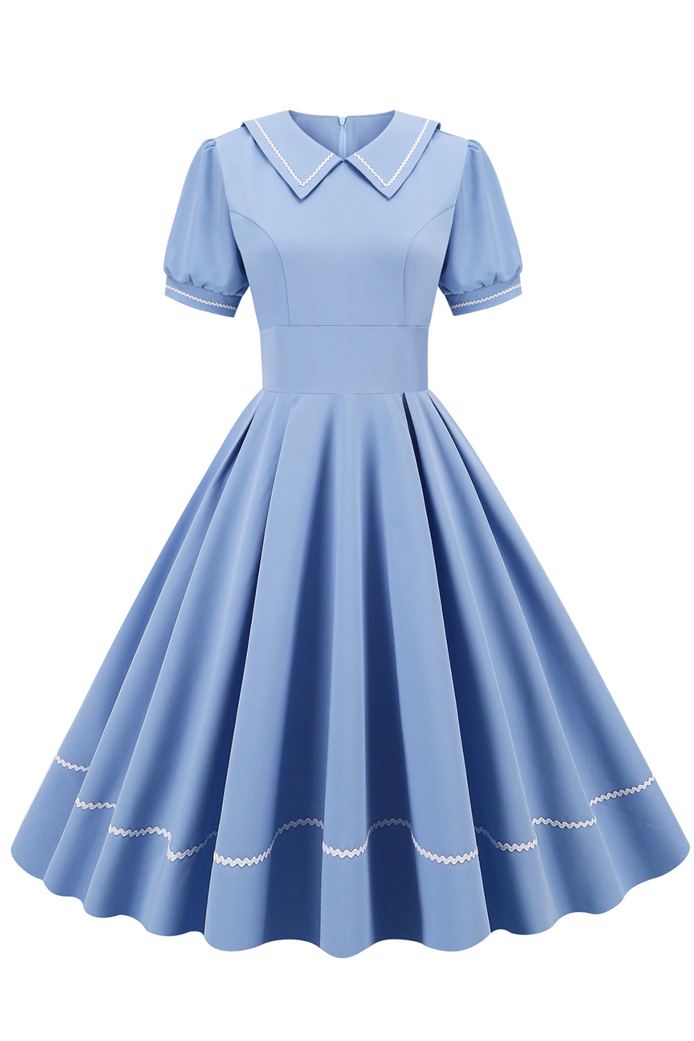 Vintage stil kjole med korte ærmer