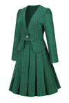 Women's Vintage Green Dress Set