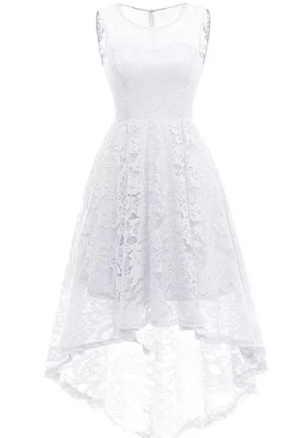 White Embroidery Vintage Dress