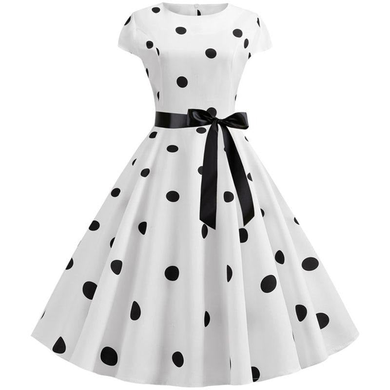 Vintage White Dress With Polka Dots