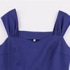 Slim Waist Vintage Dress Blue