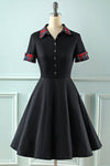 Vintage Turndown Collar Dress