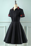 Vintage Turndown Collar Dress