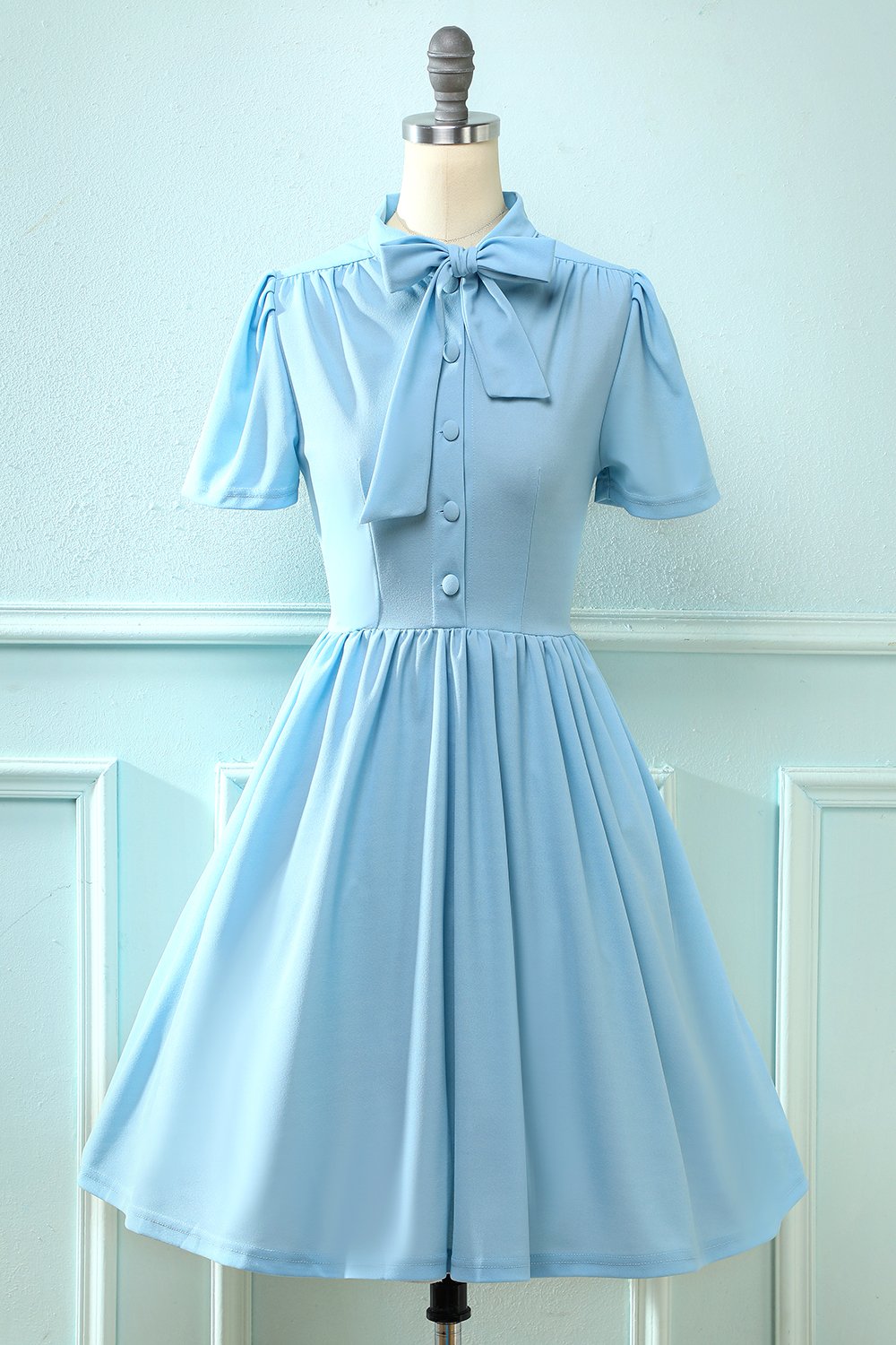 50s Vintage Blue Dress