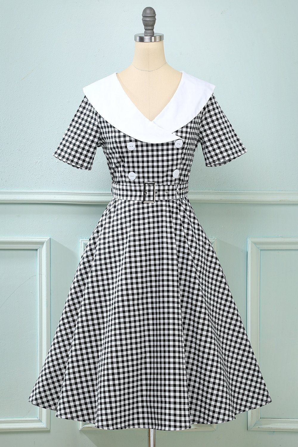 Vintage 50s Plaid Swing Dress