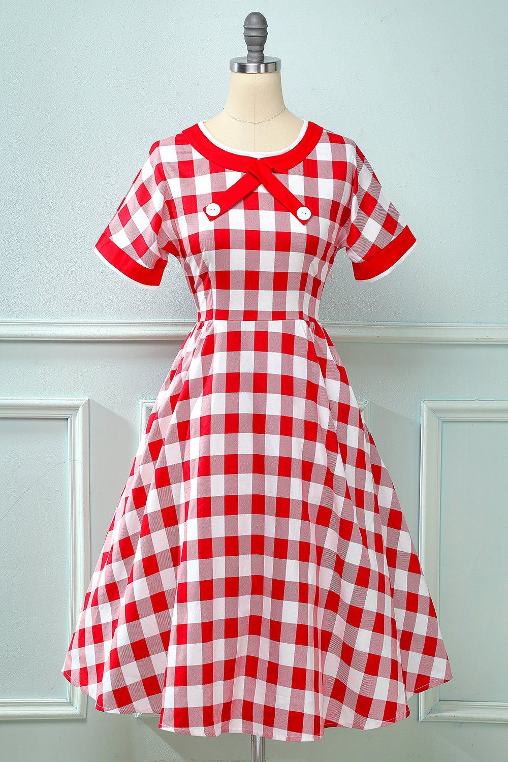 Plaid Print Vintage Dress