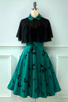 Vintage Gothic Style Dress With Bat Print