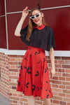 Vintage Gothic Style Dress With Bat Print