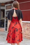 Vintage Gothic Style Dress With Bat Print