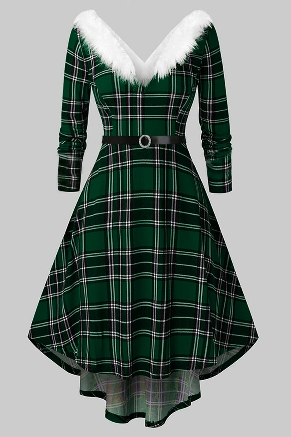 Vintage Plaid Long Sleeve Dress