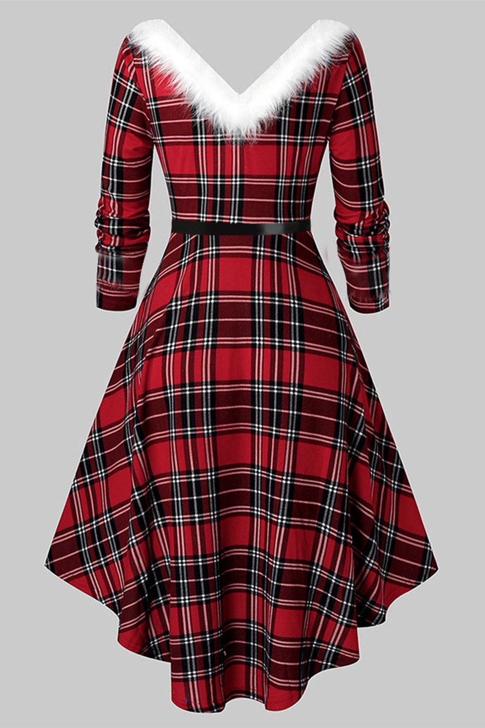 Vintage Plaid Long Sleeve Dress