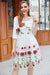 White Dress Embellished With Vintage Rose