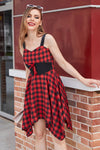 Vintage Red And Black Plaid Dress