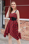 Vintage Red And Black Plaid Dress