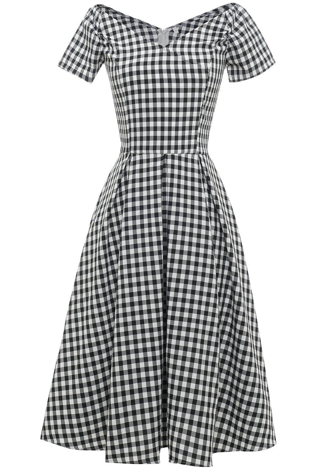 Vintage Plaid Midi Dress