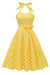 Pin Up Yellow Polka Dot Vintage Dress