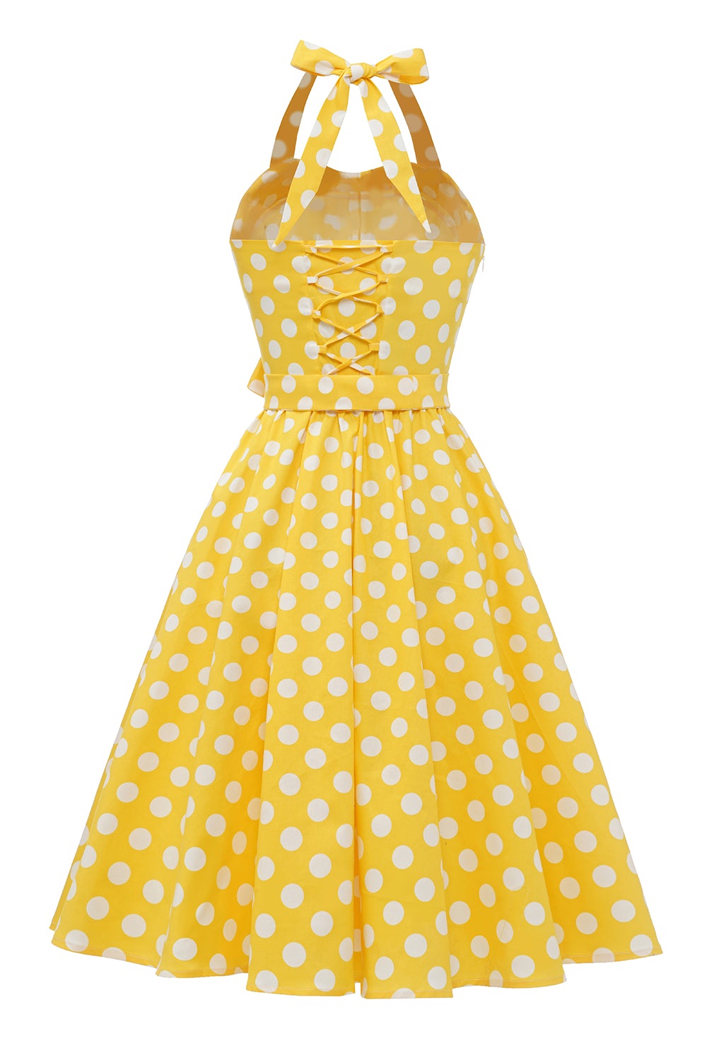 Pin Up Yellow Polka Dot Vintage Dress