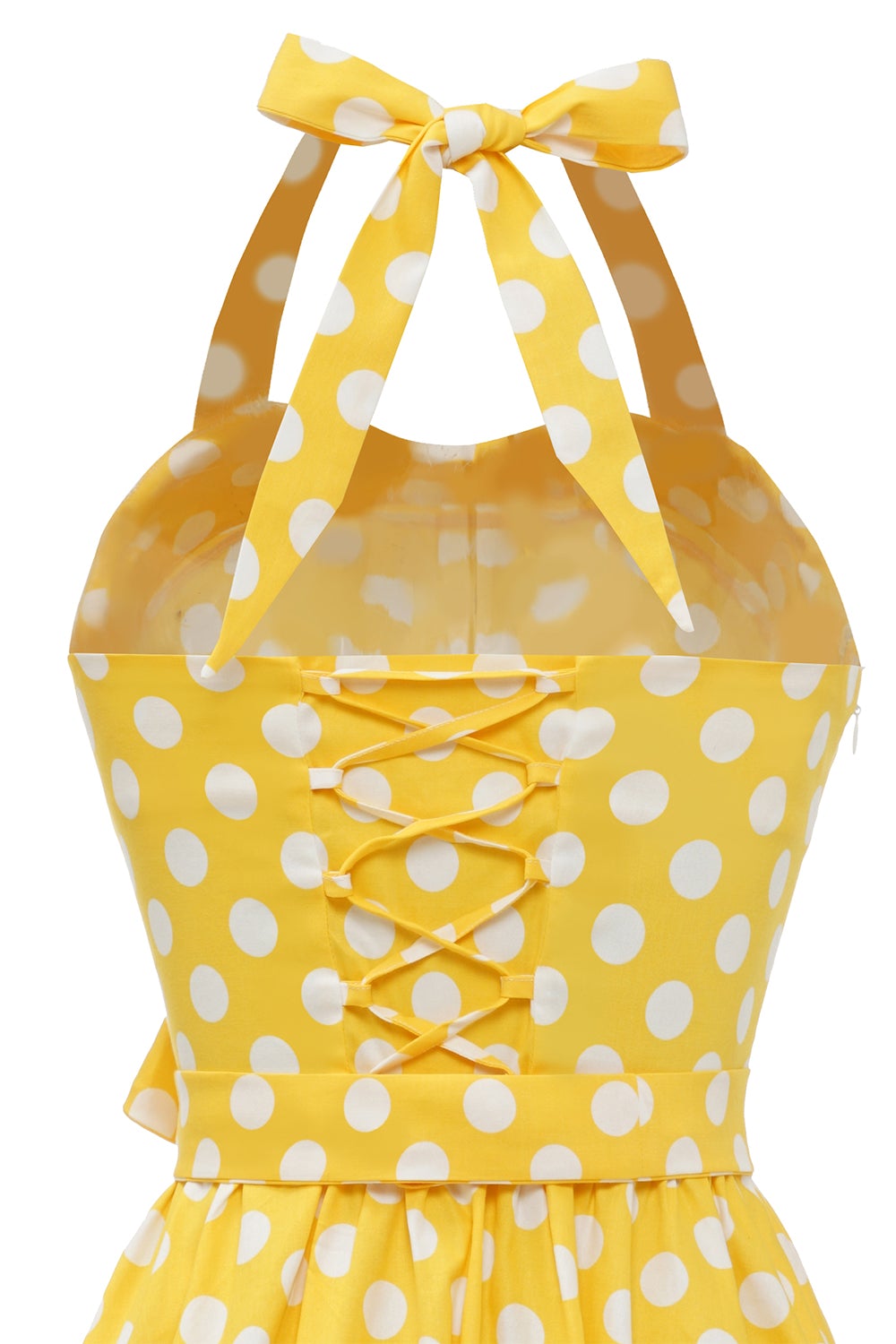 Pin Up Yellow Polka Dot Vintage Dress