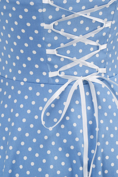 Women Polka Dot Backless Retro Dress