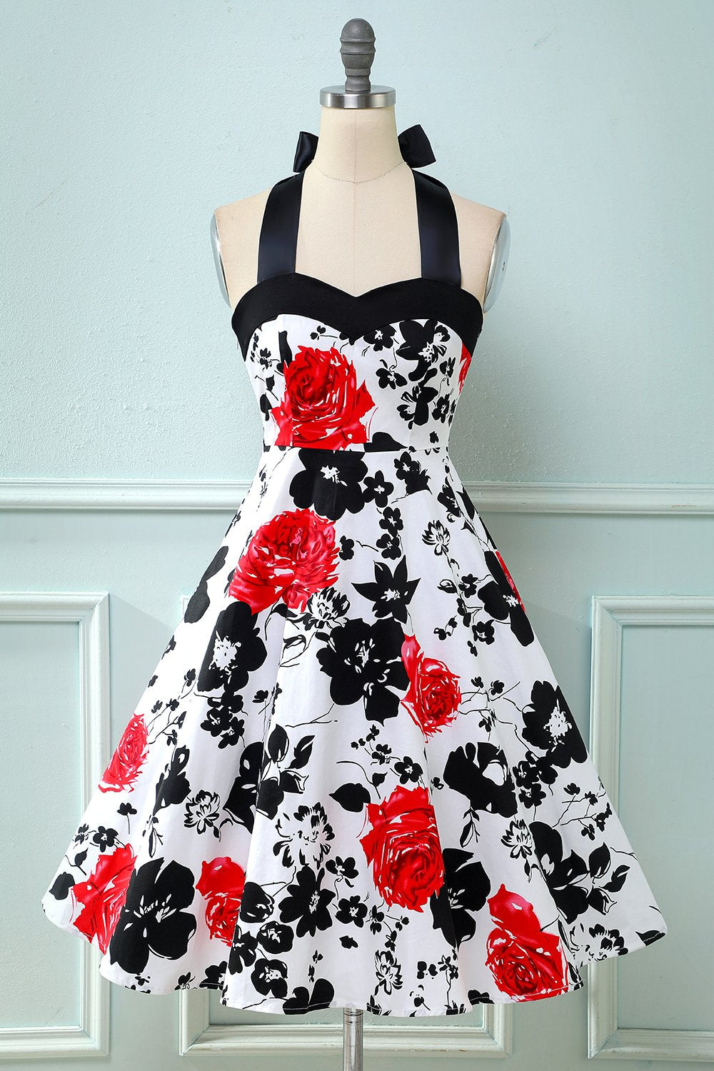 Vintage Floral Print Dress