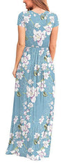 Peace And Love 70s Sky Blue Floral Dress