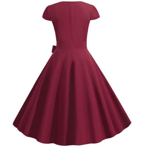 50s Vintage Burgundy Dress