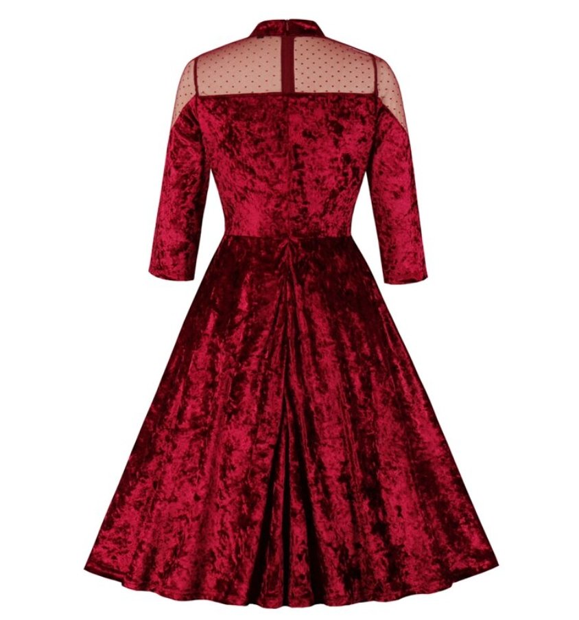 60s Vintage Burgundy Dress