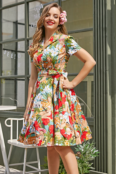 Summer Print Vintage Dress