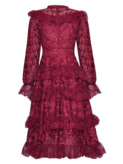 Burgundy Vintage Wedding Guest Dress