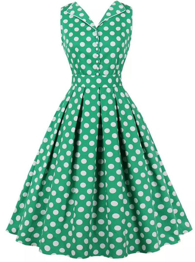 Little 50s Green Polka Dot Dress