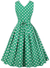 Little 50s Green Polka Dot Dress