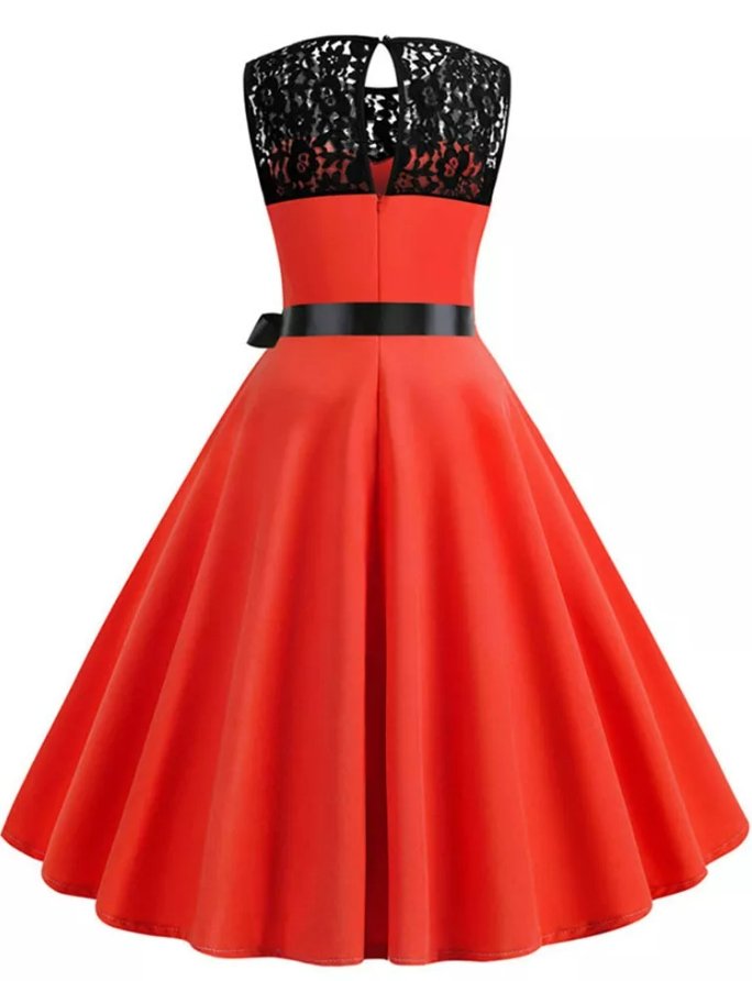 Red And Black 50s Pin Up Dress