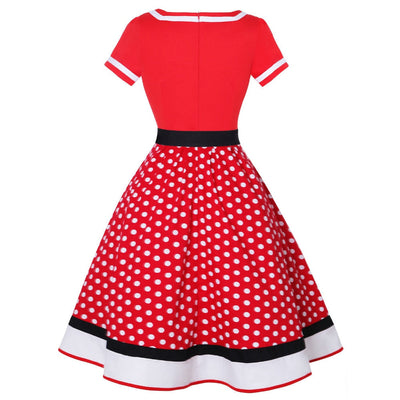 Plus Size V Red Vintage Dress