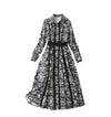 40s Black Flowers Dress