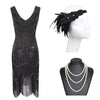 Silver And Black 20s Fringe Dress