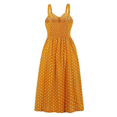 60s Polka Dot Dress Yellow